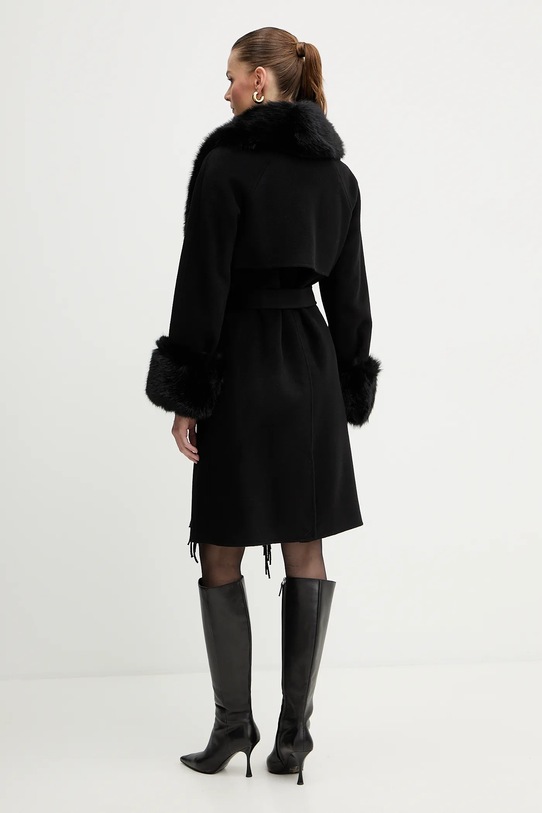 Odzież Marciano Guess płaszcz z dodatkiem wełny LILIANA 5BGL46.7125A czarny