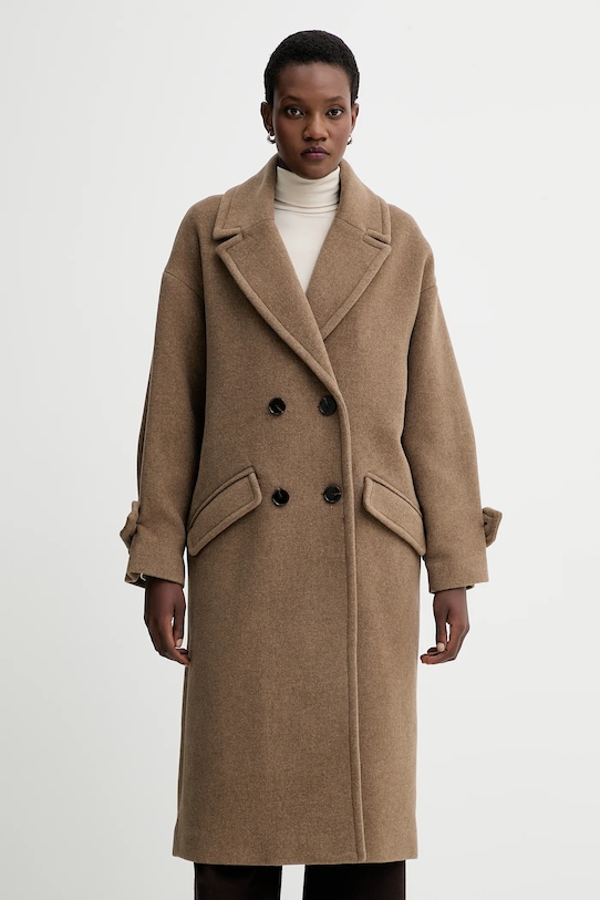 Sessun haină cu lână cu captuseala bej 25112001