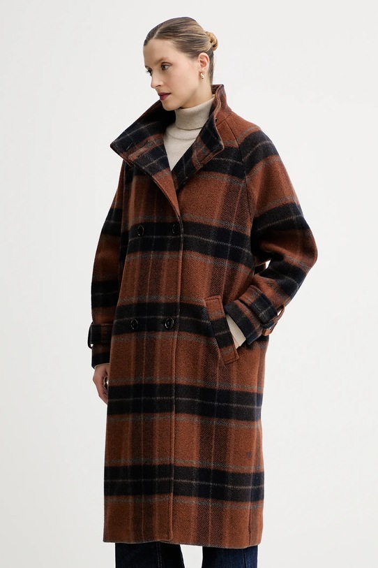 Sessun płaszcz z dodatkiem wełny brązowy 25112023