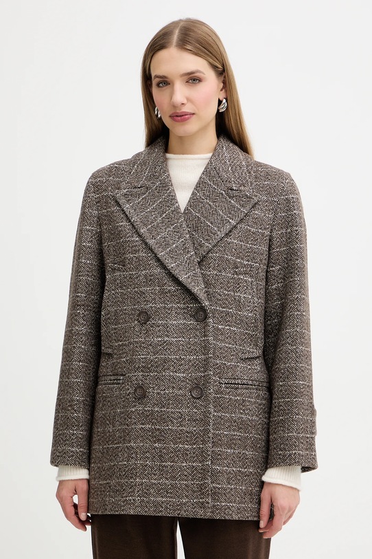 Twinset płaszcz 252TT2031 brązowy AW25