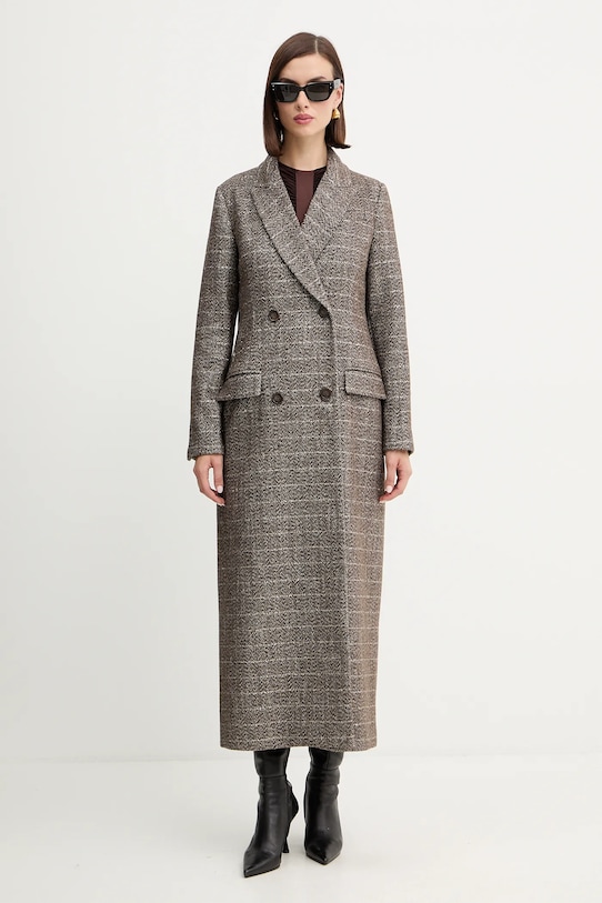 Twinset cappotto con lana non isolato marrone 252TT2041