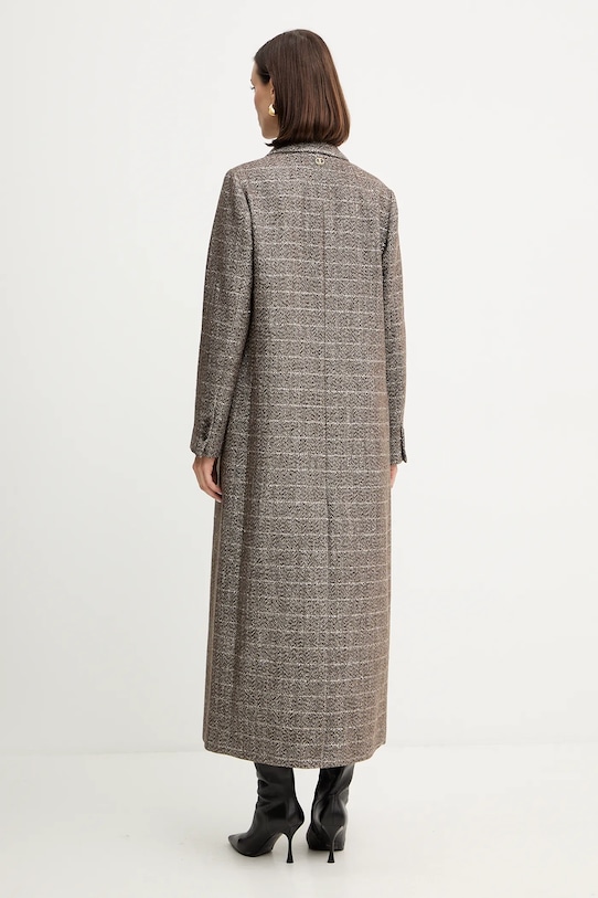 Abbigliamento Twinset cappotto con lana 252TT2041 marrone