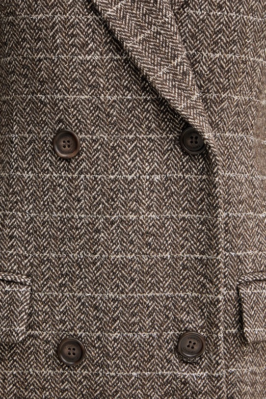Twinset płaszcz z dodatkiem wełny 252TT2041 brązowy