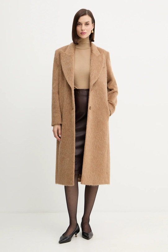 Палто с вълна Twinset 252TT2220 бежов AW25