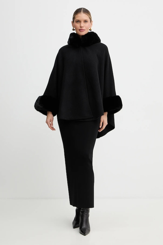 Twinset poncho 252TO5130 czarny AW25