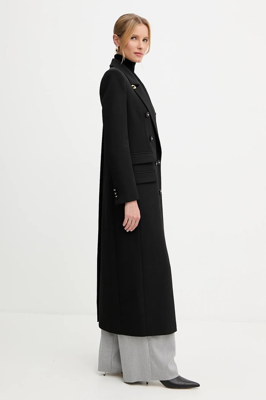 Elisabetta Franchi płaszcz wełniany czarny CP00251E3