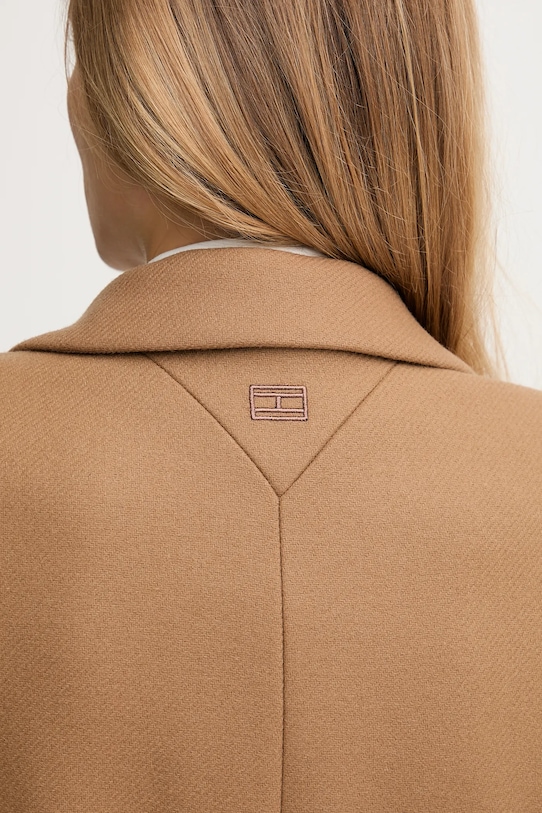 Plašč z dodatkom volne Tommy Hilfiger WW0WW46547 rjava