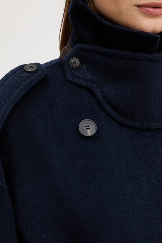 Шерстяное пальто MAX&Co. 2526016013200 тёмно-синий