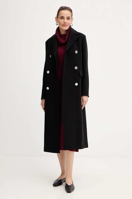 MAX&Co. płaszcz z dodatkiem wełny 2526016034200 czarny AW25