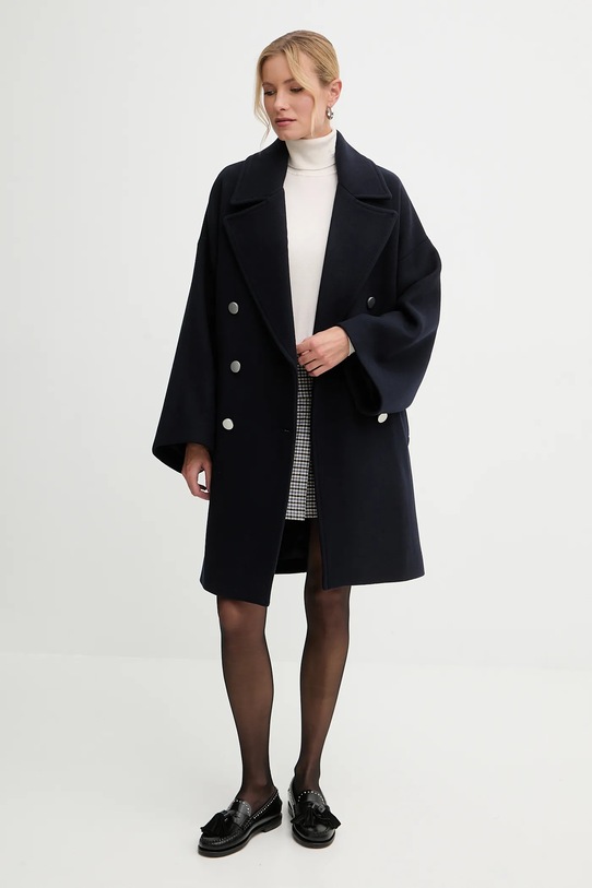MAX&Co. płaszcz z dodatkiem wełny 2526086114200 granatowy AW25