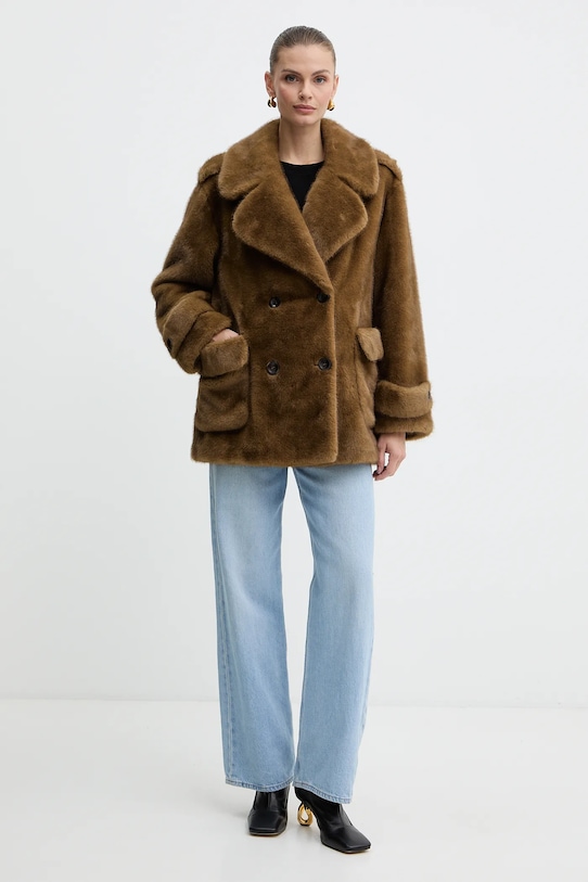 Luisa Spagnoli płaszcz 542240 brązowy AW25