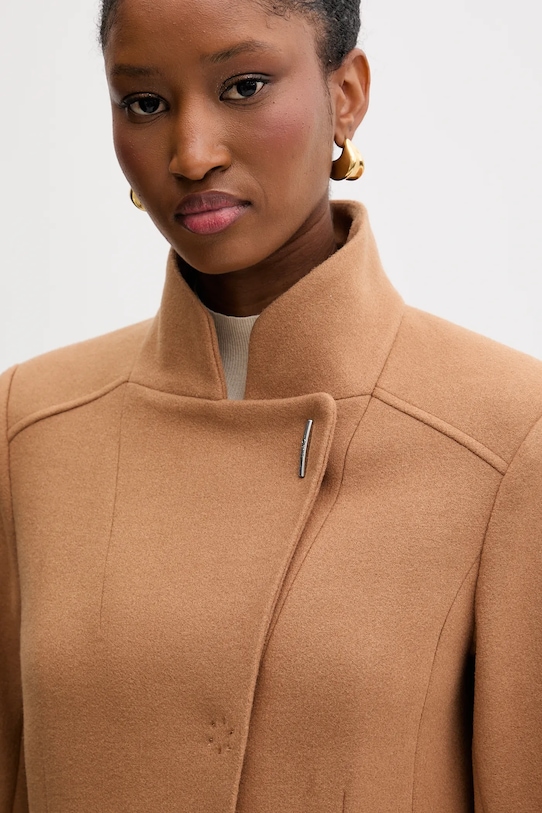 Kabát s příměsí vlny Liu Jo hnědá MF5119.J4873