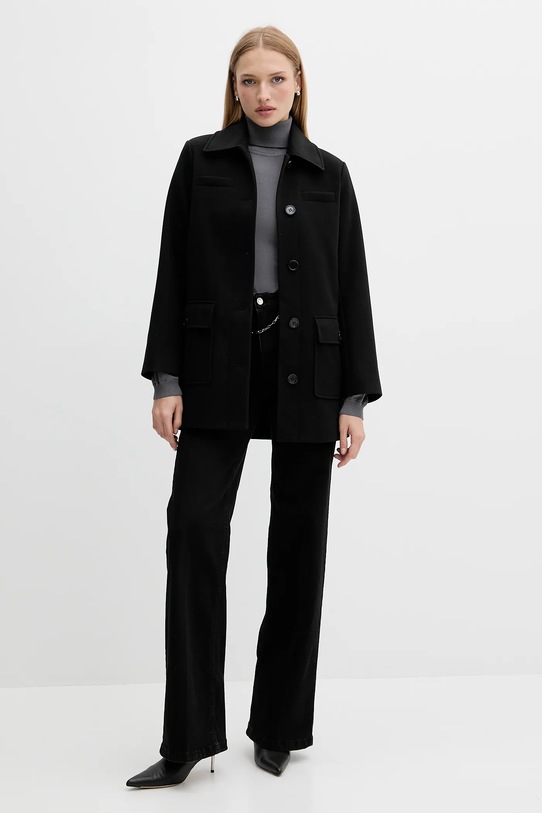 Liu Jo płaszcz z domieszką wełny MF5120.J4873 czarny AW25