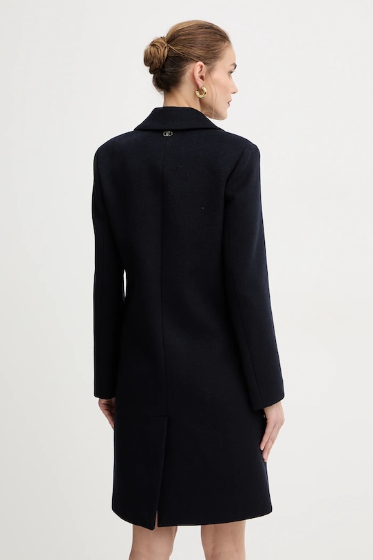 Odzież Liu Jo płaszcz z dodatkiem wełny MF5149.T165A granatowy