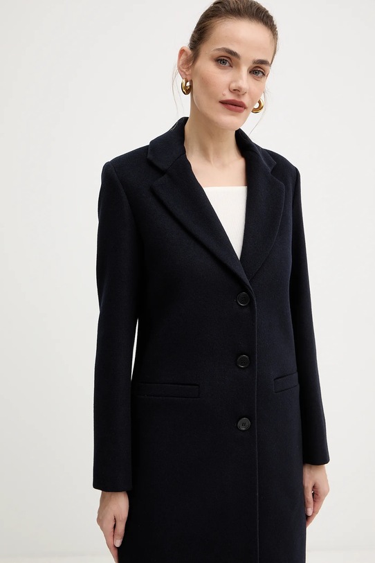 Liu Jo płaszcz z dodatkiem wełny granatowy MF5149.T165A