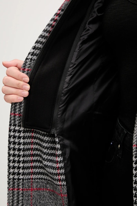 Desigual płaszcz z dodatkiem wełny CAPUCHA CHECK 25WWEW13