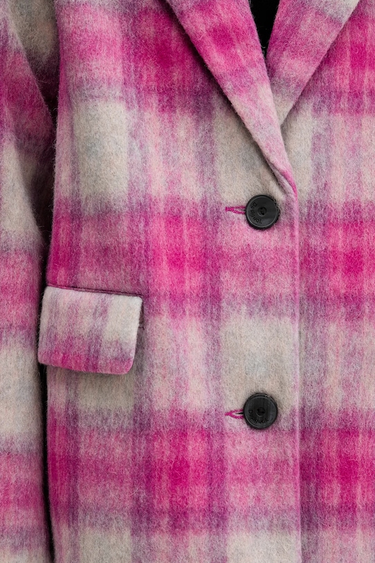 Παλτό με προσθήκη μαλλιού Desigual PINKCHECK 25WWEW15 ροζ