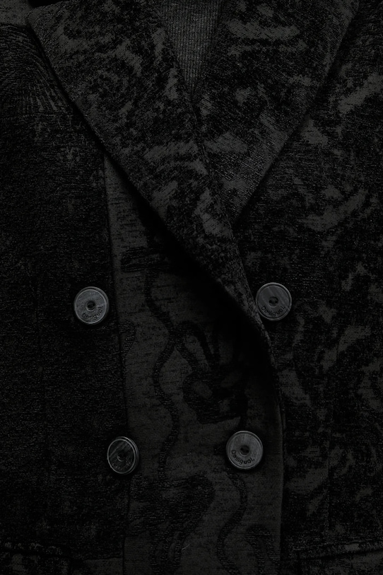 Kabát Desigual PATCH BLACK 25WWEW16 černá