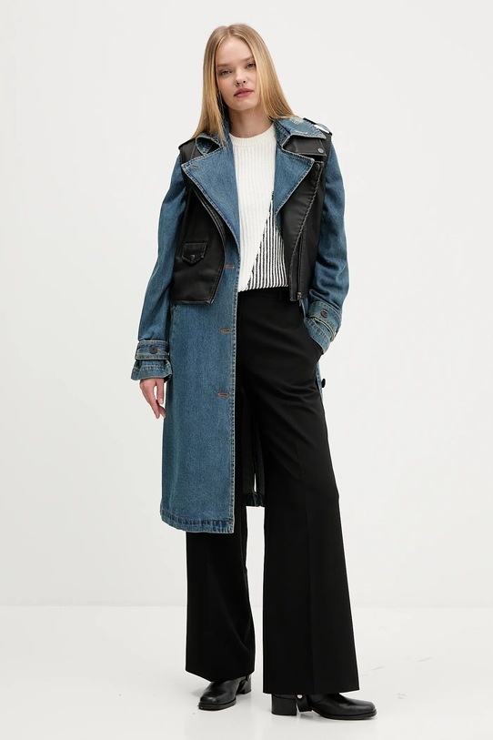 Desigual płaszcz jeansowy DENIMBIK 25WWEW52 niebieski AW25