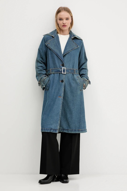 Desigual płaszcz jeansowy DENIMBIK niebieski 25WWEW52