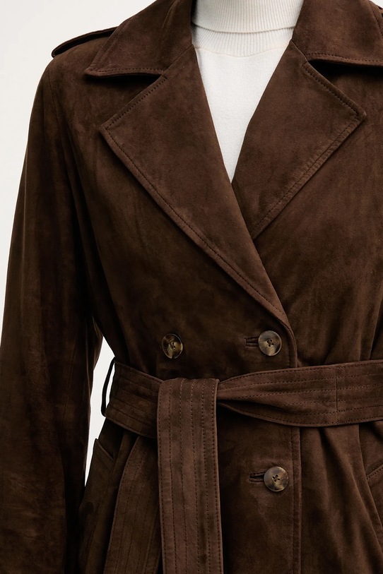 Pedro del Hierro haină de piele întoarsă 5492120 maro