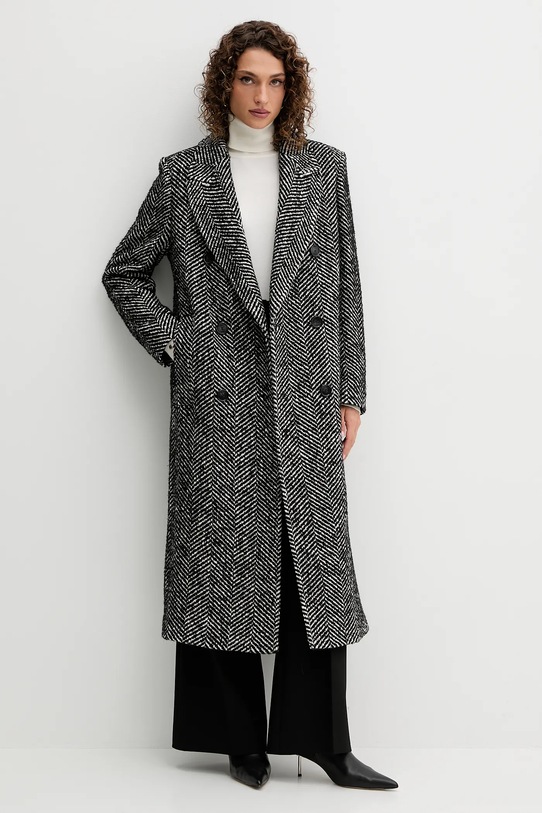 Kabát s prímesou vlny BOSS Orange 50548092 čierna AW25