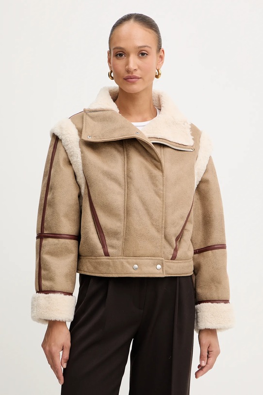 BOSS Orange kurtka bez podszewki beżowy 50548600