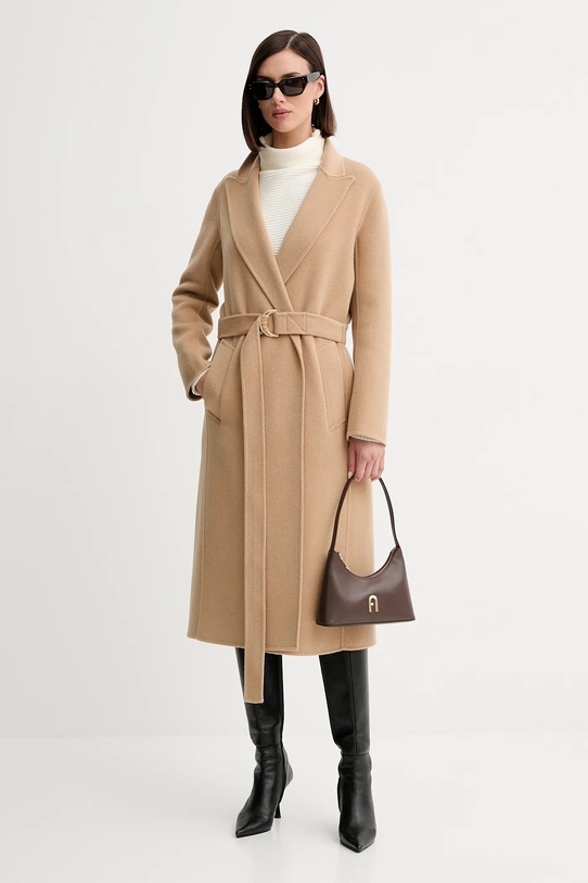 Пальто з вовною Marella 2523016011200 бежевий AW25