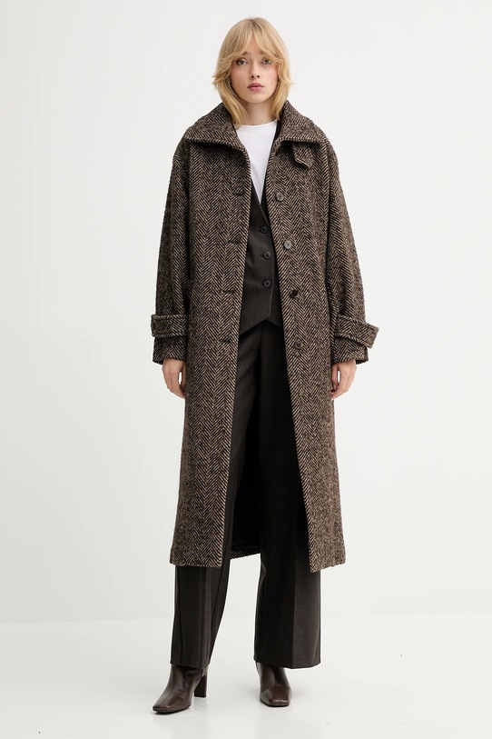 Marella płaszcz z wełną 2523016024200 brązowy AW25