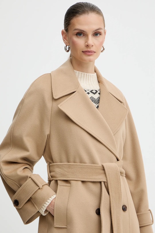 Вълнено палто Marella бежов 2523016071200
