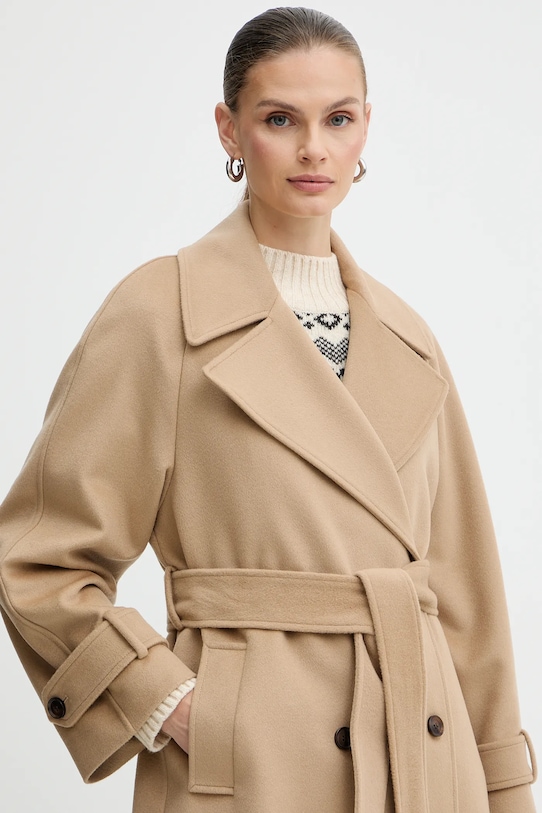 Вълнено палто Marella бежов 2523016071200