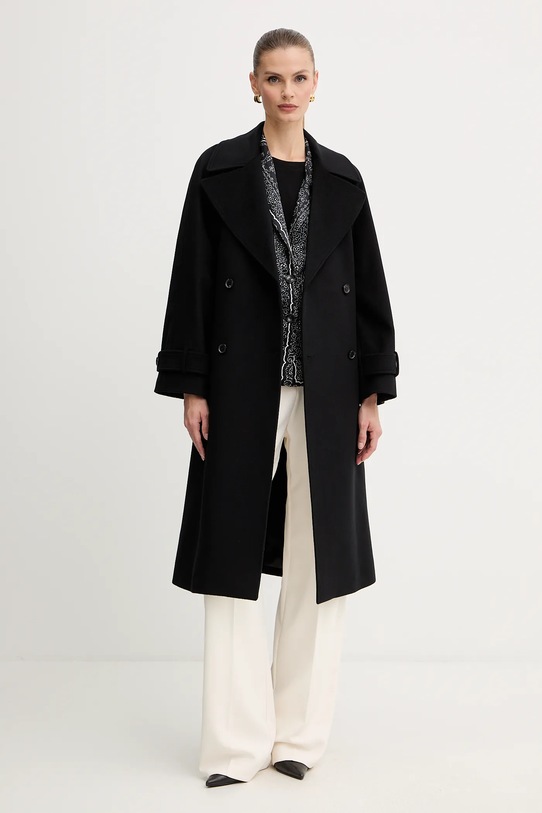 Шерстяное пальто Marella 2523016071200 чёрный AW25
