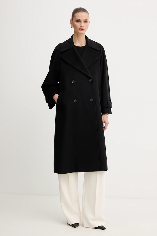 Marella płaszcz wełniany czarny 2523016071200