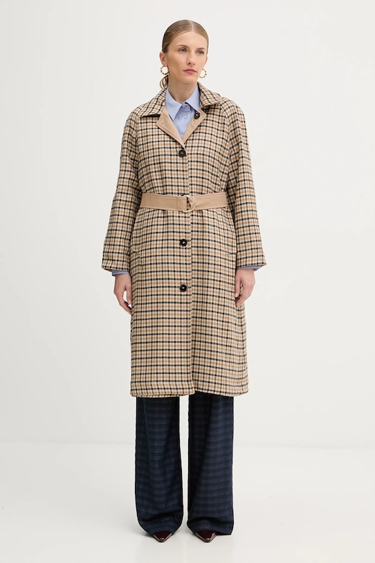 Marella płaszcz dwustronny z dodatkiem wełny 2523026011200 beżowy AW25