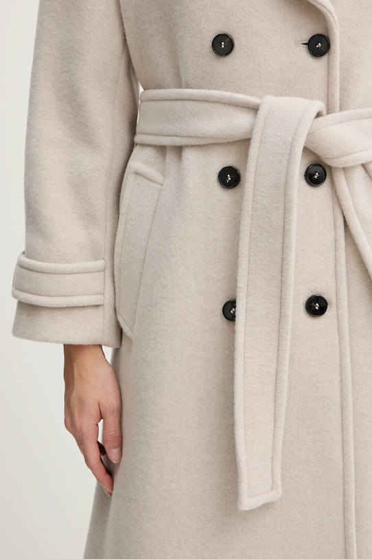 Marella płaszcz z dodatkiem wełny 2523016112200 beżowy