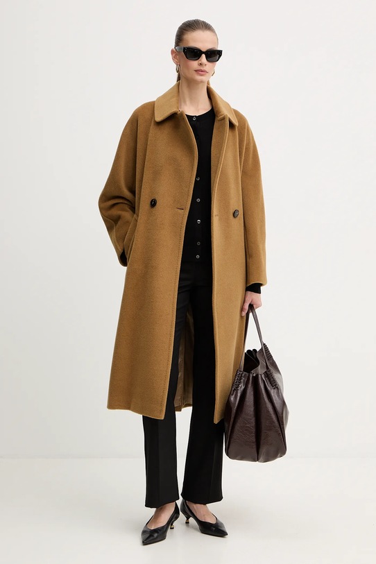 Шерстяное пальто Marella 2523016142200 зелёный AW25