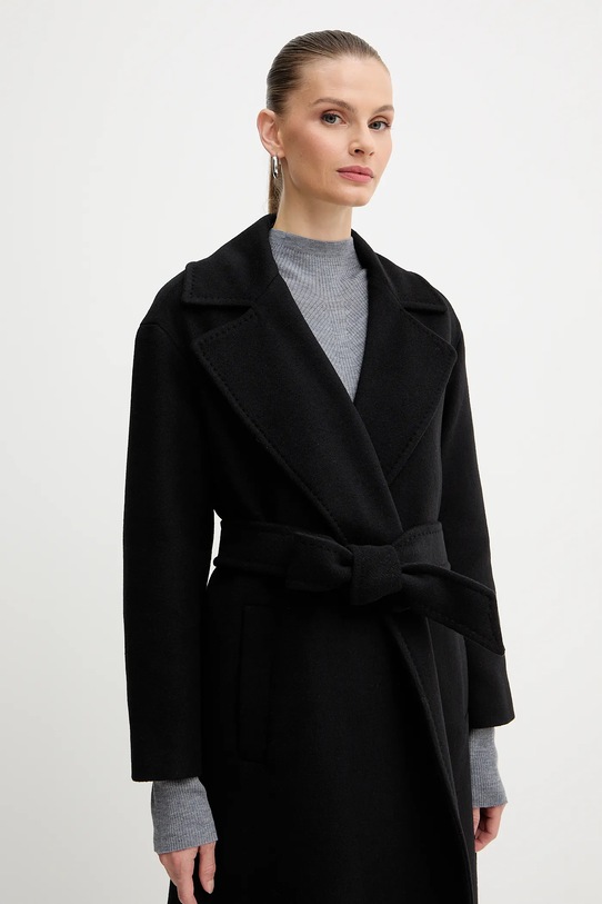 Marella płaszcz z dodatkiem wełny Emme by Marella 2525016032200 czarny