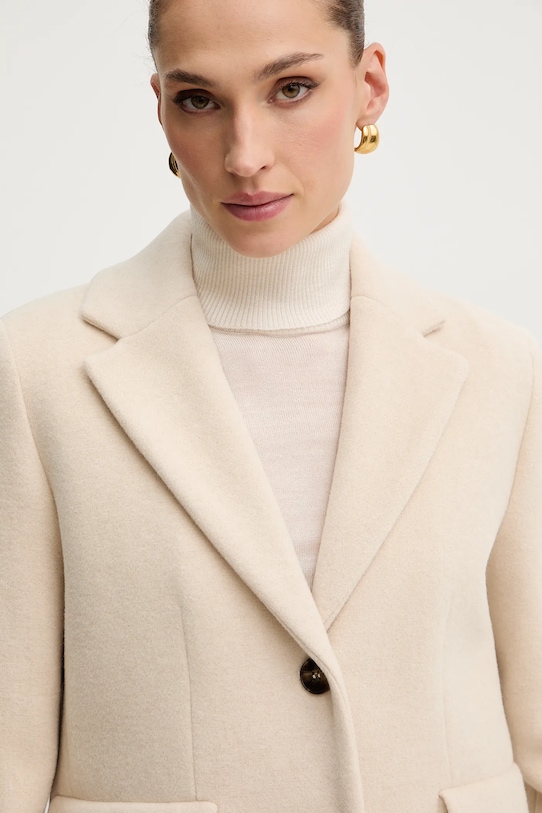 Marella płaszcz z dodatkiem wełny Emme by Marella beżowy 2525016042200