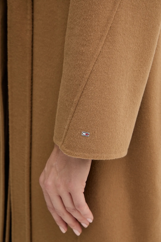 Tommy Hilfiger gyapjú kabát WW0WW47286 barna