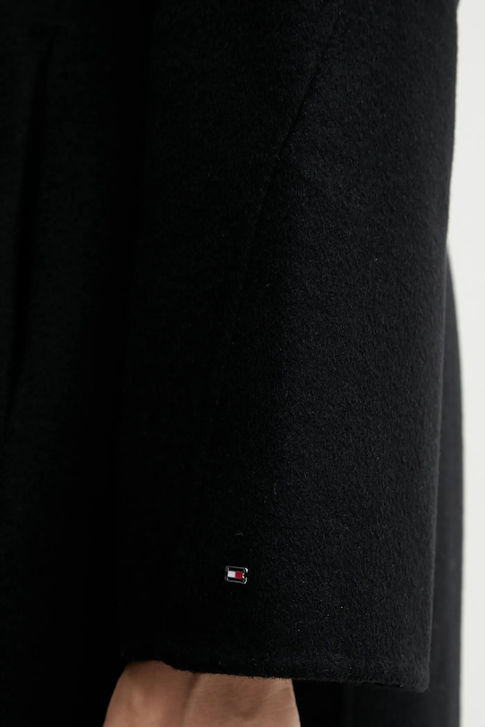 Vlnený kabát Tommy Hilfiger WW0WW47286 čierna