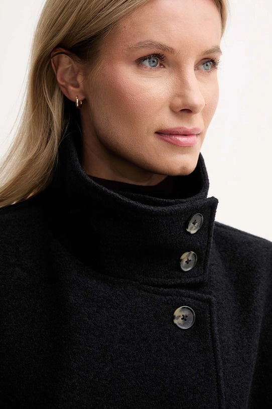 Kabát s prímesou vlny Tommy Hilfiger čierna WW0WW47372