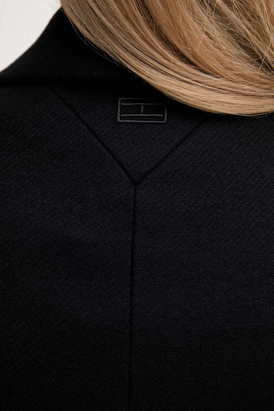 Kabát s prímesou vlny Tommy Hilfiger WW0WW47445 čierna