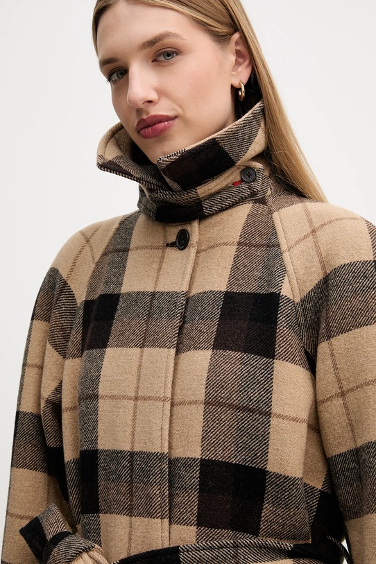 Tommy Hilfiger płaszcz z dodatkiem wełny WW0WW46870 beżowy