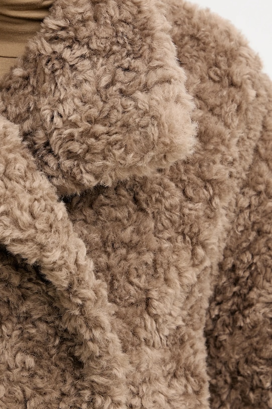 Plašč s primesjo volne BOSS 50548340 rjava