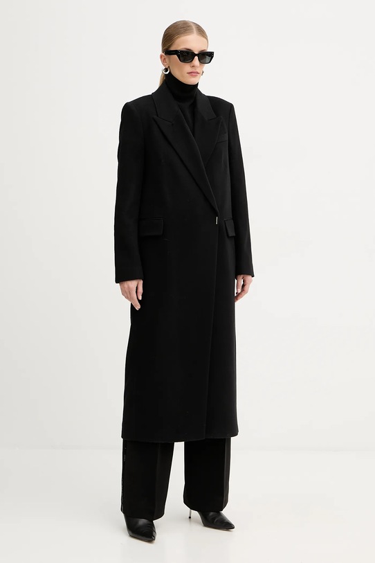 BOSS płaszcz kaszmirowy 50548726 czarny AW25