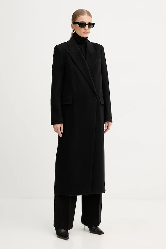 BOSS płaszcz kaszmirowy 50548726 czarny AW25