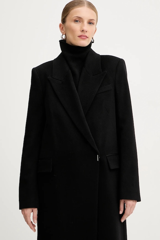 BOSS płaszcz kaszmirowy czarny 50548726