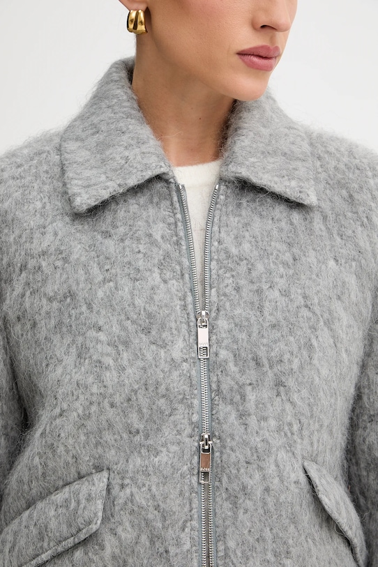 Kabát s prímesou vlny BOSS 50548767 sivá