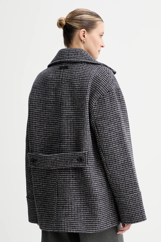 Odzież Calvin Klein płaszcz z dodatkiem wełny LV044D531G szary