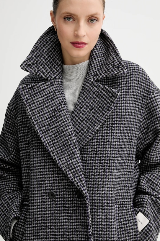 Calvin Klein płaszcz z dodatkiem wełny szary LV044D531G